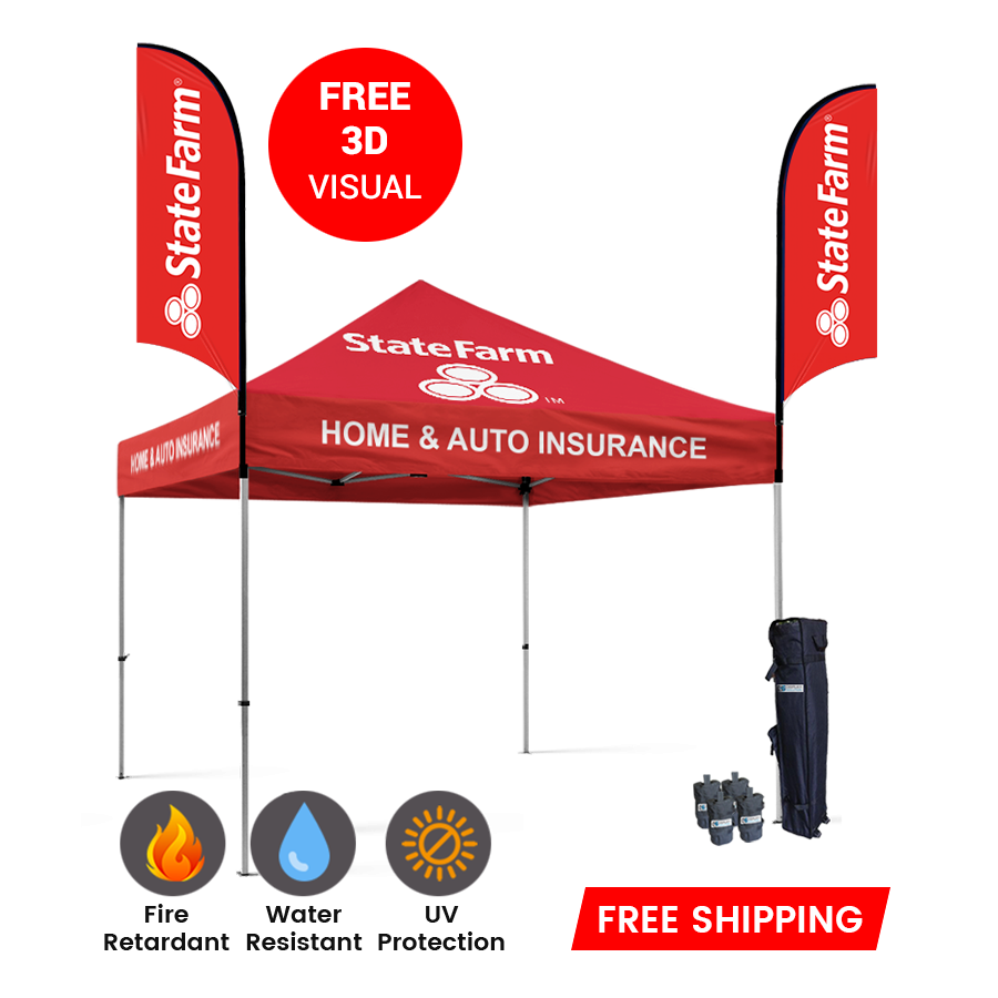 10x10 tent with logo
